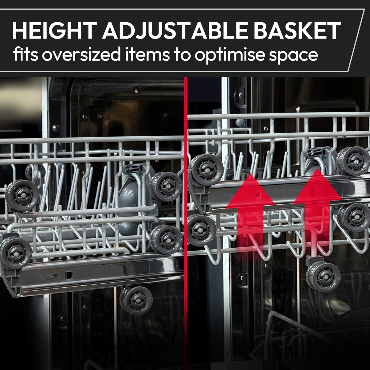 Hoover H-DISH 300 Dishwasher, 13 Place Settings, Black, C Class