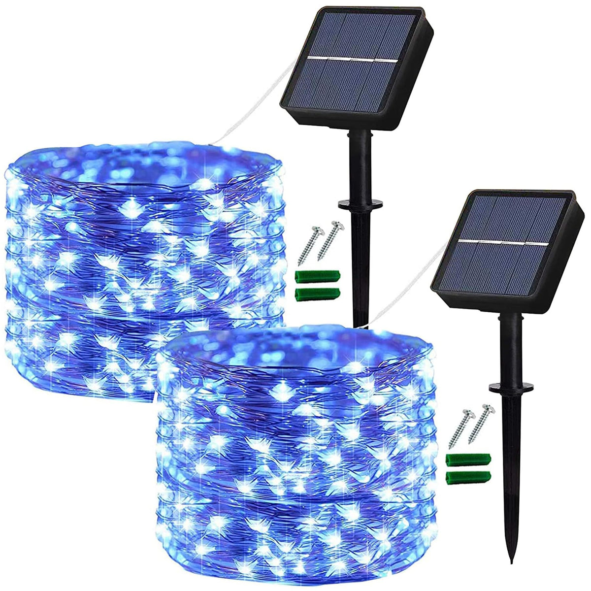 Lezonic 2Pack Solar String Lights Waterproof,12M/40Ft 120LED Garden Lights