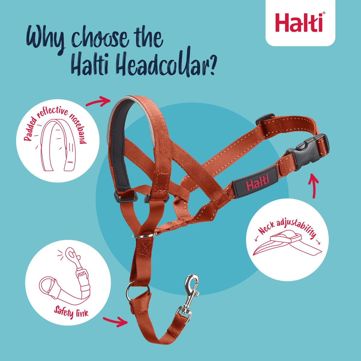 Halti Headcollar for Dogs | Size 3, Black