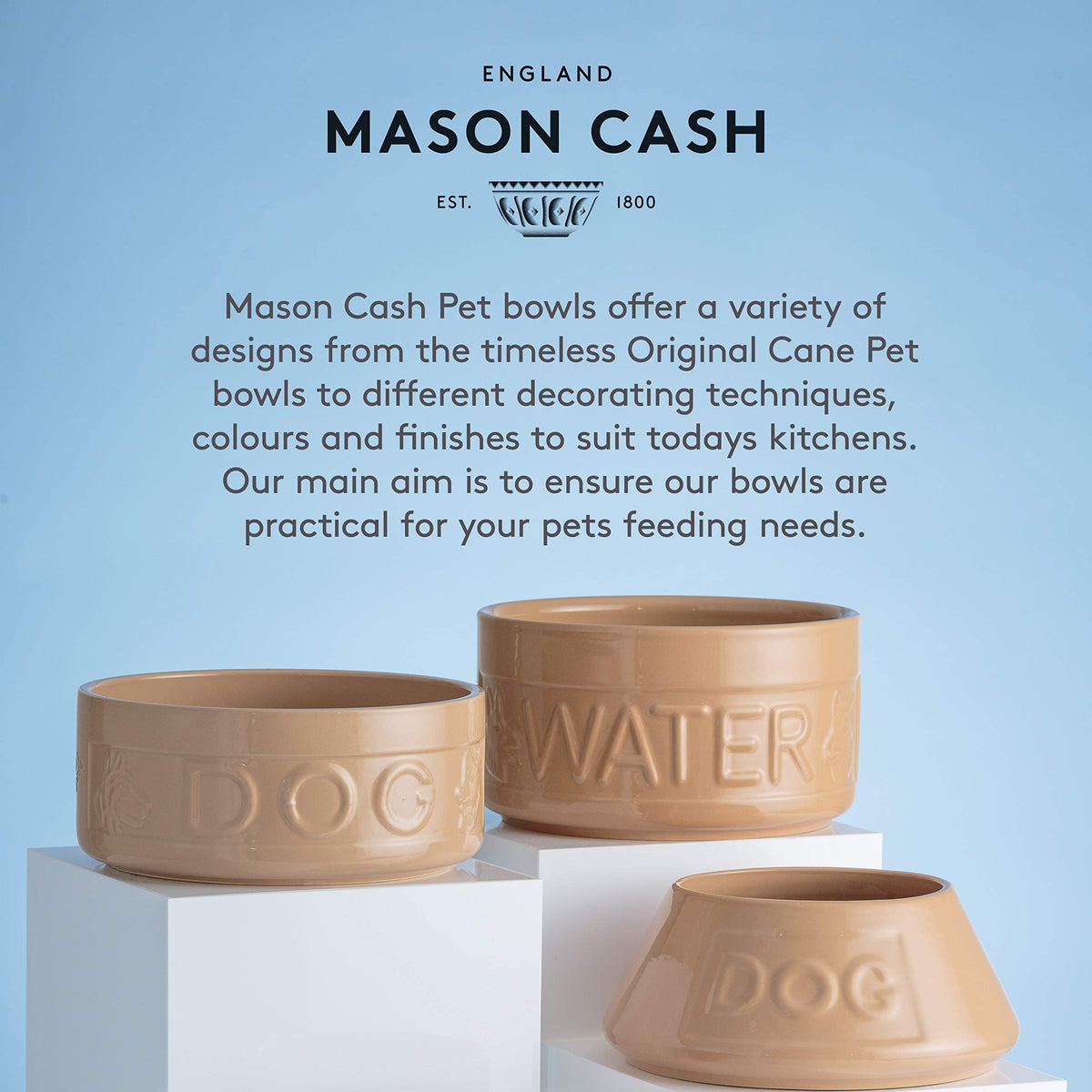 Mason Cash Colour Mix Cream Cat Saucer 13cm |200ml Durable Stoneware Pet Bowl for Food & Water | Dishwasher, Freezer & Microwave Safe