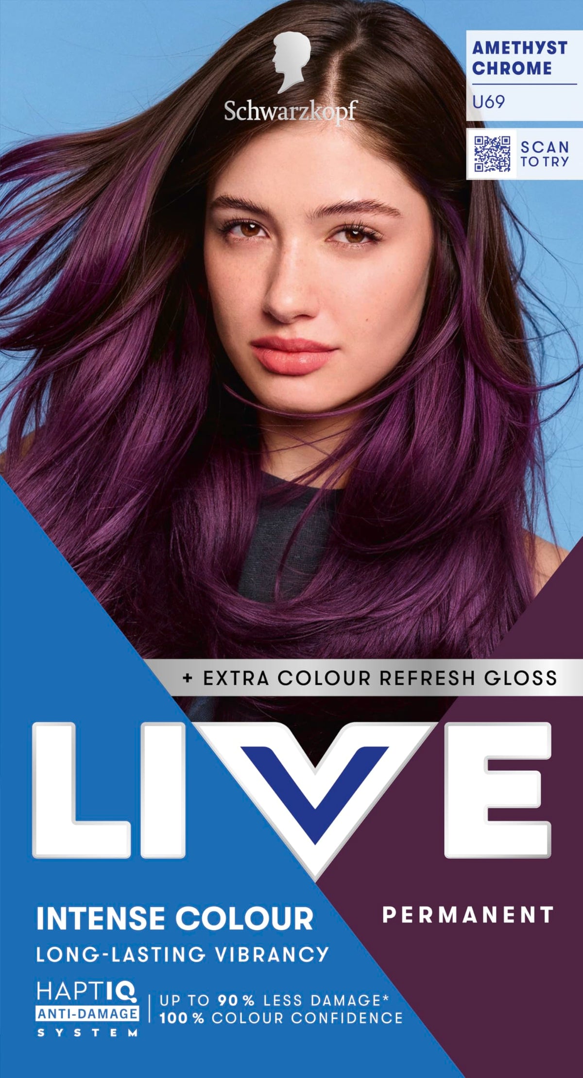 Schwarzkopf LIVE Intense Colour Hair Dye, 099 Deep Black