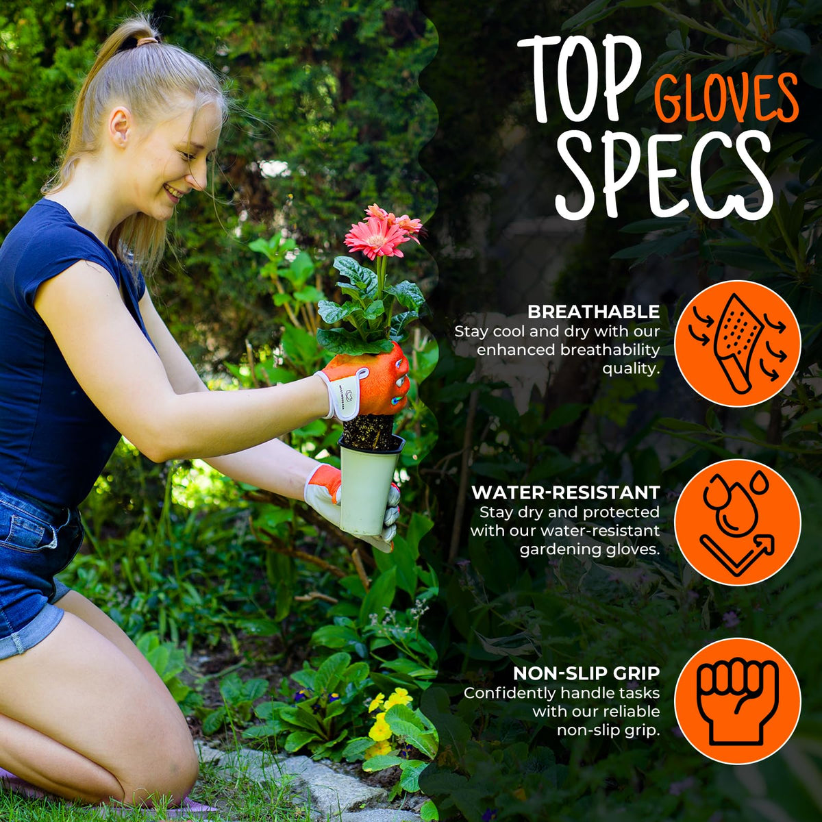 WESTWOOD FOX Ladies/Mens Leather Gardening Gloves Thorn Proof Rigger Garden work gloves, Safety Working Gloves, Premium Quality (Orange, S)