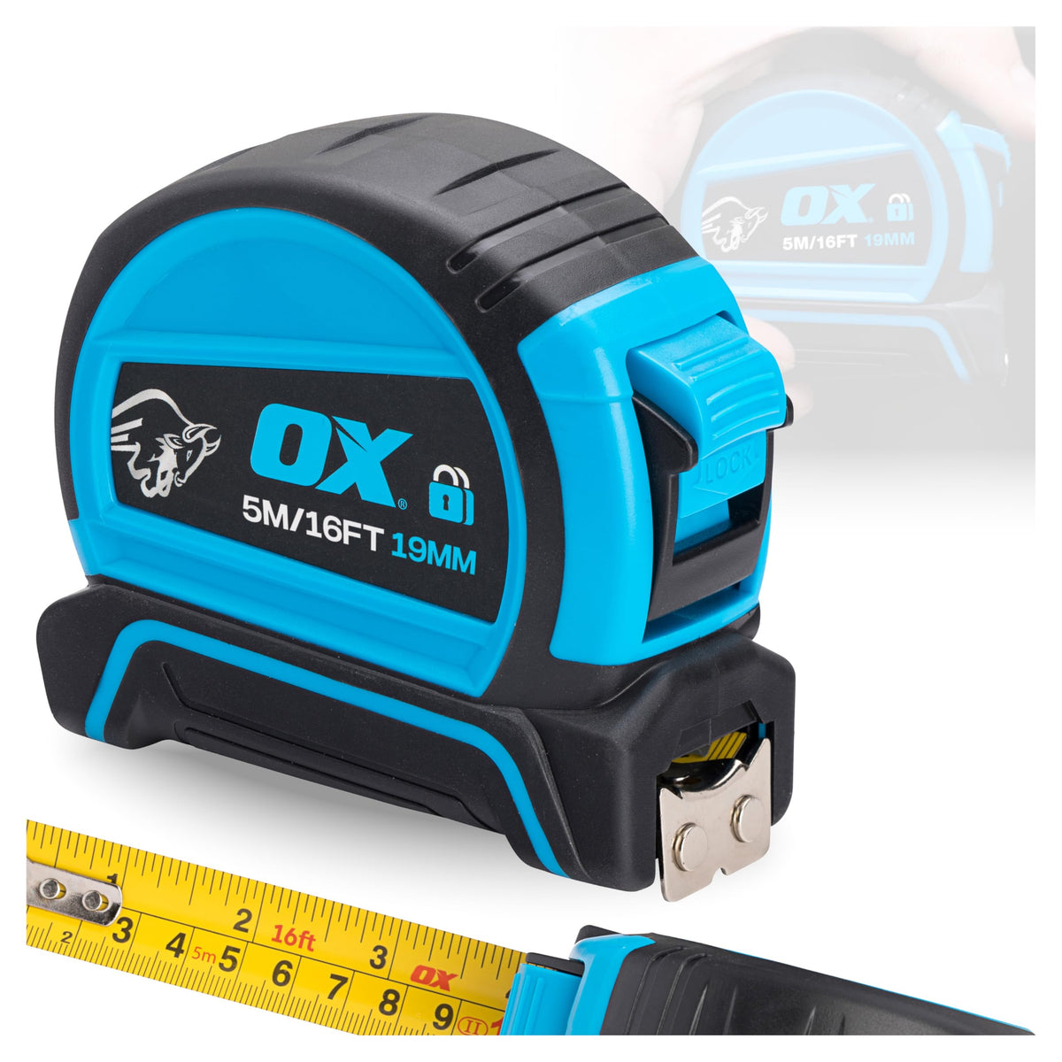 OX Pro Dual Auto Lock Tape Measure Twinpack - 8m, Magnetic End Hook