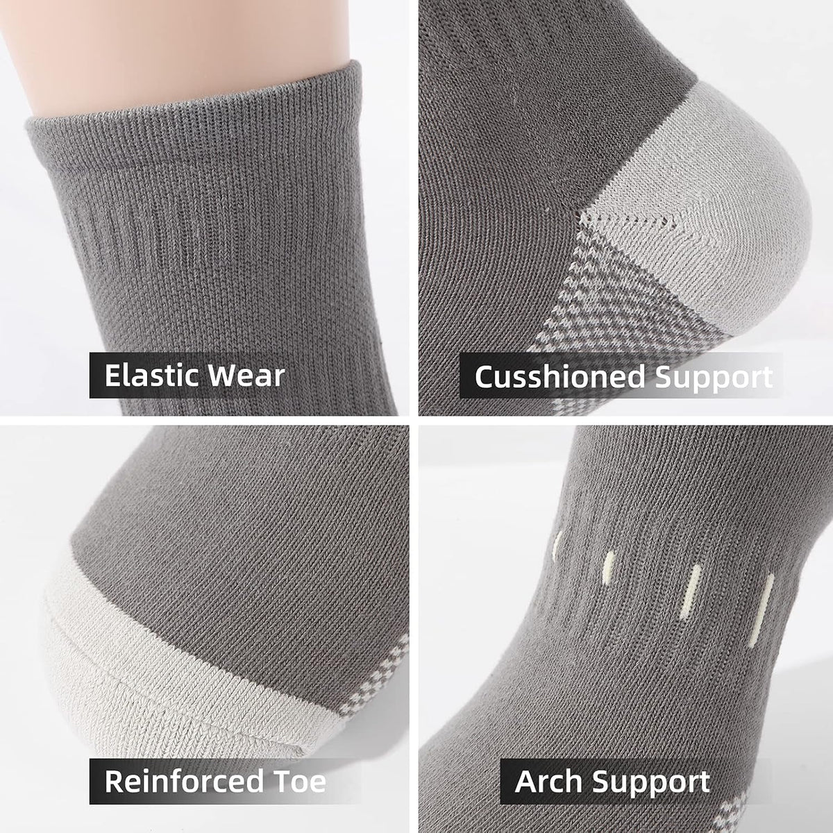 BUDERMMY Mens Socks Cushioned Work Socks Walking Socks Womens Crew Athletic Socks for Outdoor Hiking Trainer Running