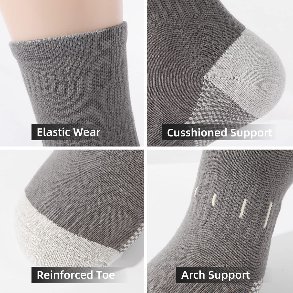BUDERMMY Mens Socks Cushioned Work Socks Walking Socks Womens Crew Athletic Socks for Outdoor Hiking Trainer Running