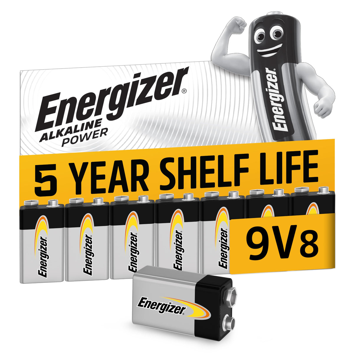 Energizer Alkaline Power - C Batteries (8 Pack) Long Lasting Power