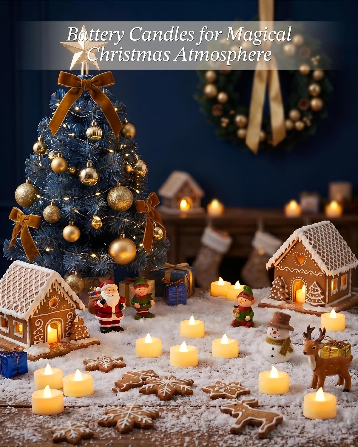 AMAGIC 100 Pack LED Flameless Candle Tea Lights Fake Electric Battery