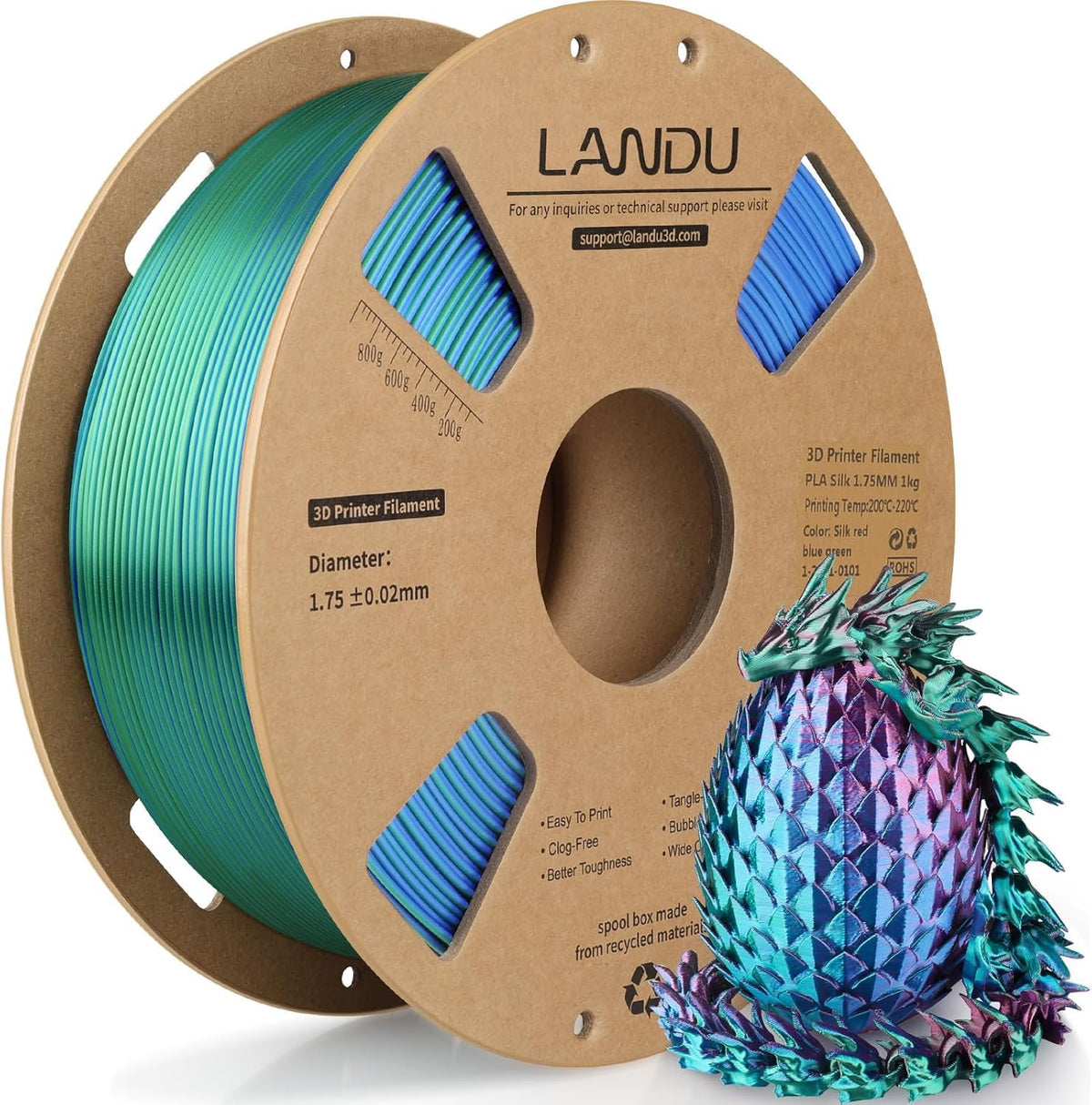 LANDU Filament Dryer 3D Printer Filament Dry Box,2 Spools Double Fast Heating Upgraded Filament Dehydrator Keeping Filaments Dry for 1.75mm/2.85mm One-Key Set for PLA PETG ABS TPU