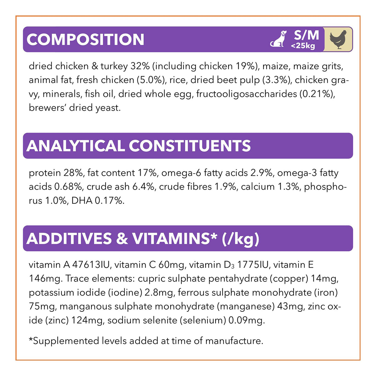 IAMS Puppy Small Medium Complete Dry Dog Food Chicken 3kg - For Healthy Growth