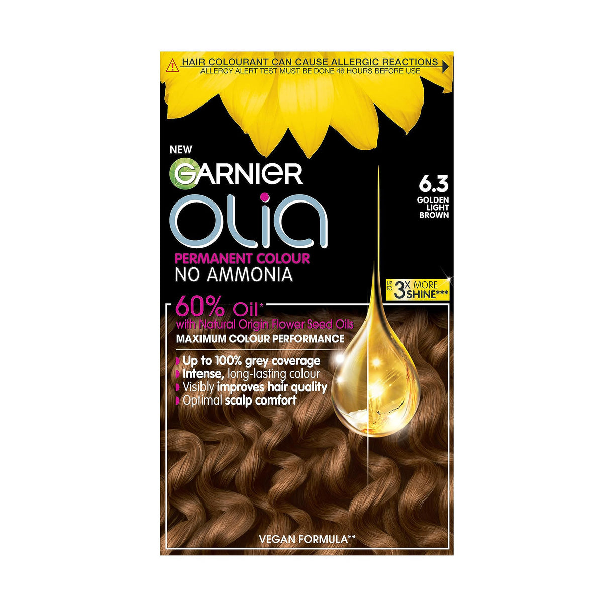 Garnier Olia Luminous Long-Lasting Permanent Hair Colour, 5.0 Brown