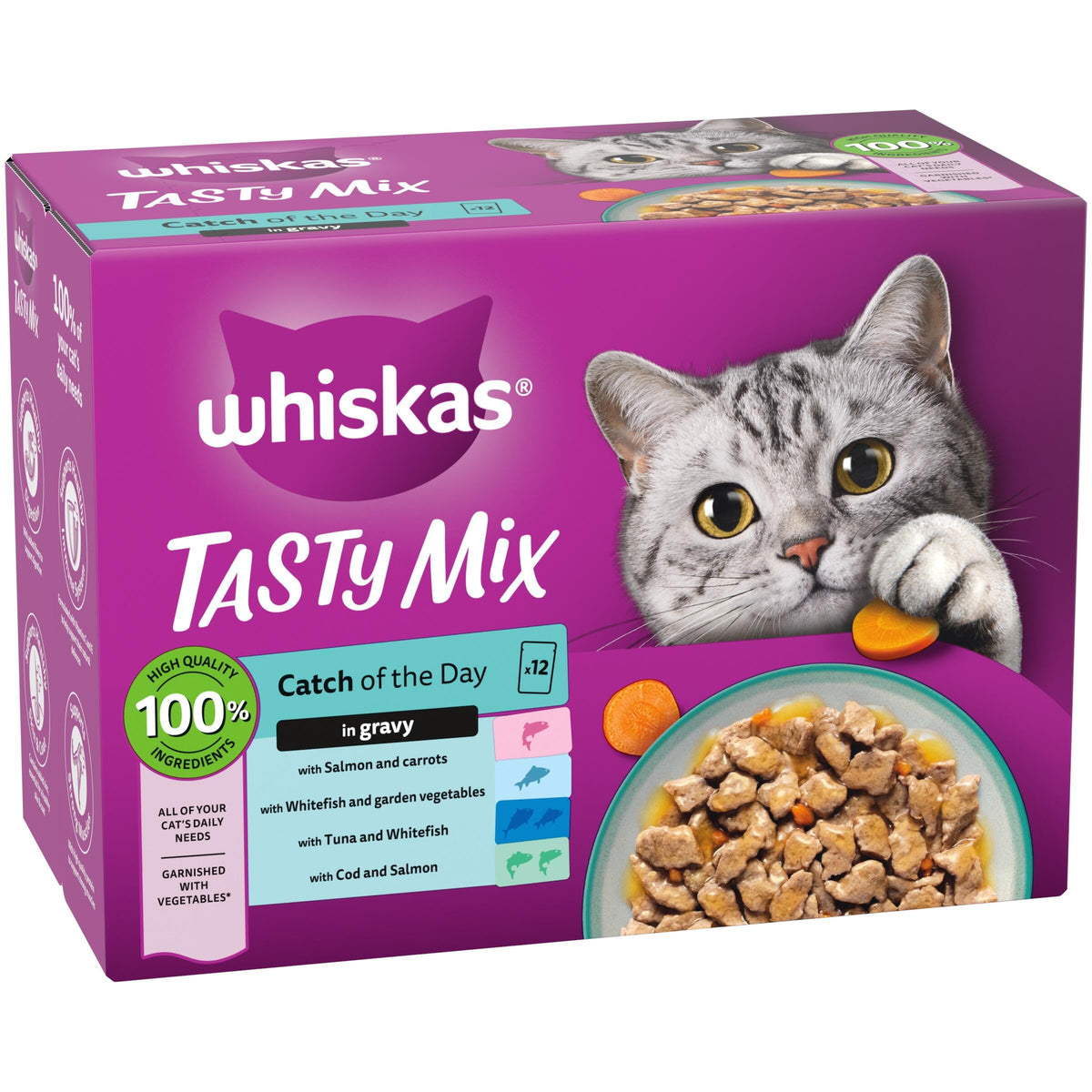 whiskas Tasty Mix 1+Chef´s Choice in Gravy 40x85g Pouches, Adult Cat Food