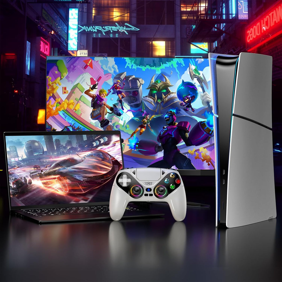 Gamrombo RGB Wireless Controller for PS5/Pro/Slim/PC