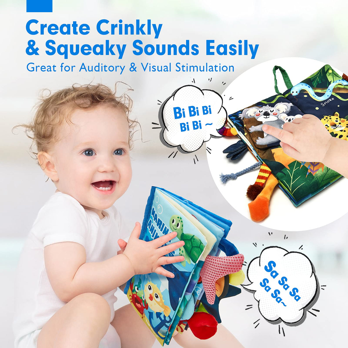 hahaland Baby Books 0-6 Months Infant Tummy Time Toys High Contrast