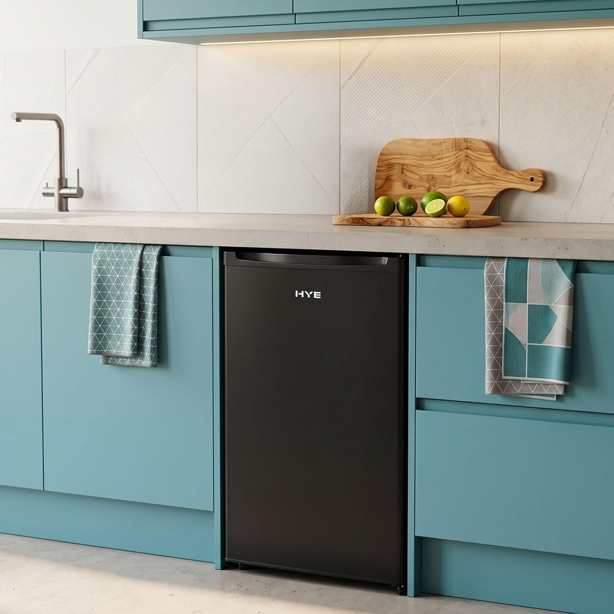 HYE Under Counter Freezer - 60L capacity, 85cm Height, 48cm Width, Black