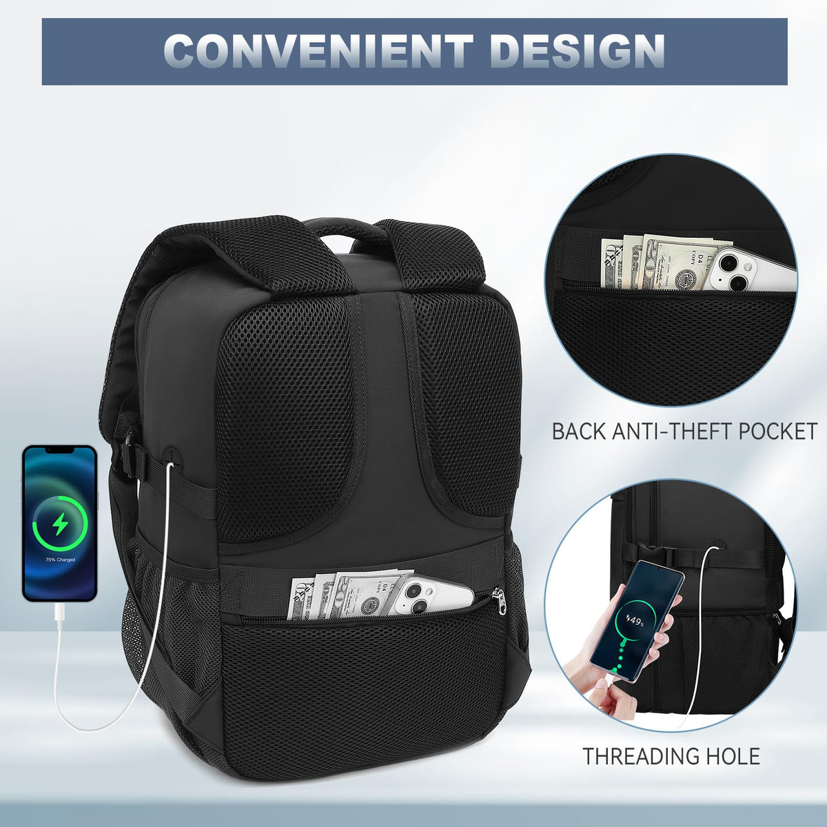 Lossga Ryanair Cabin Bags 40x30x20 Underseat Carry-ons Travel Backpack (Pack of 2)