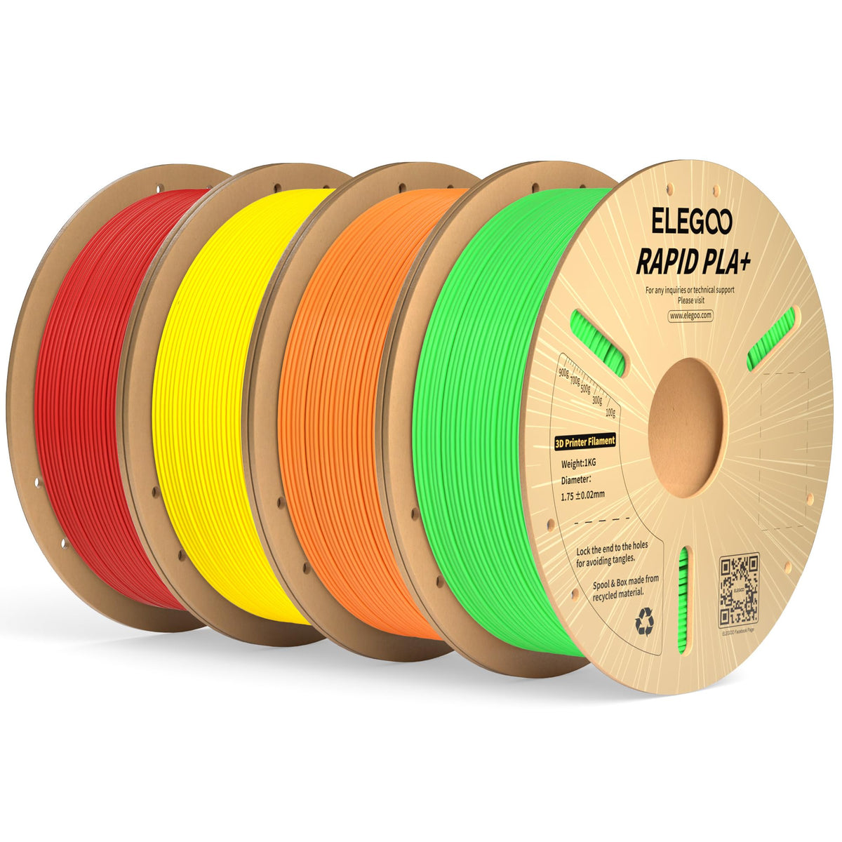 ELEGOO Rapid PLA Plus 3D Printer Filament 1.75mm Bundle 8 Colours 8 * 250g