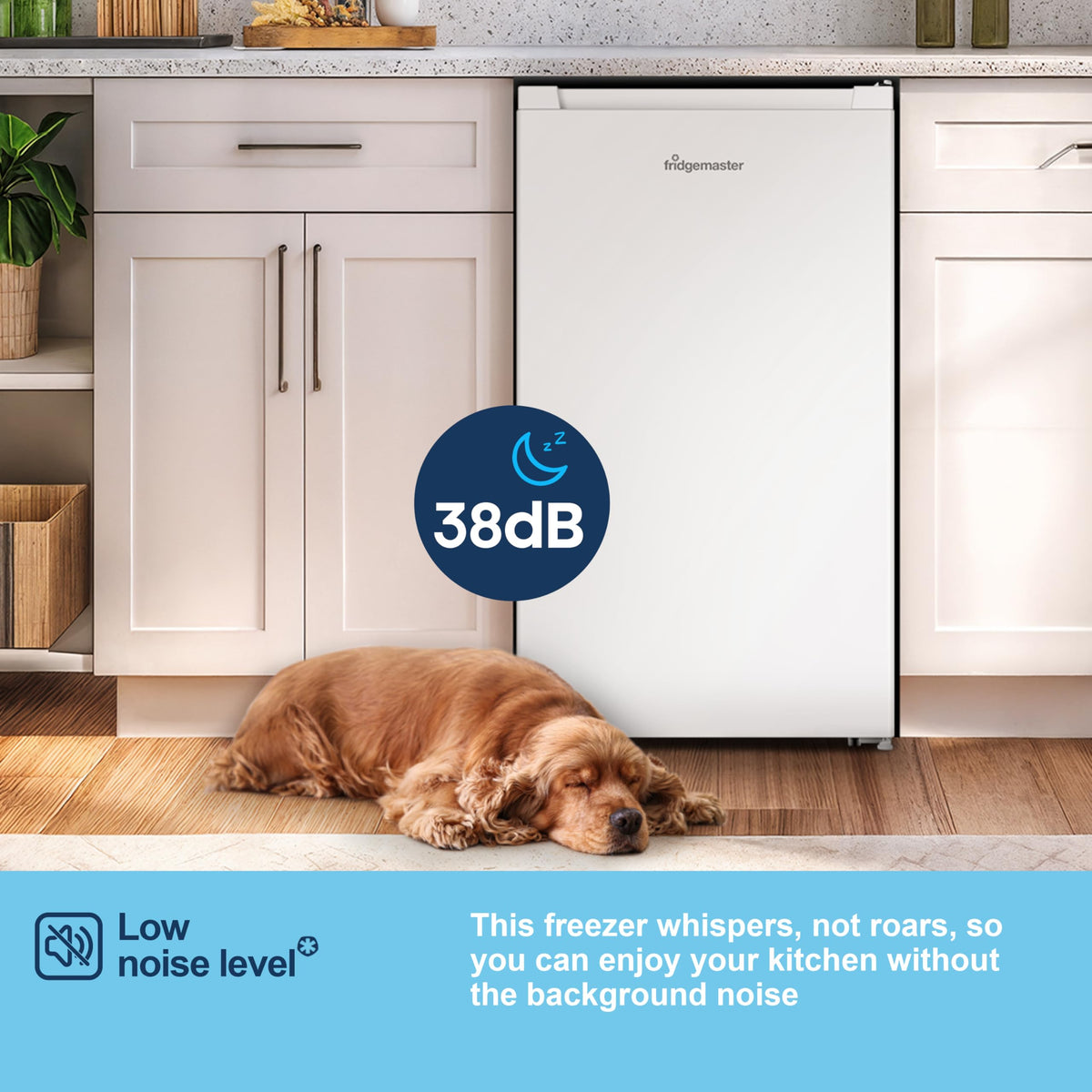 Fridgemaster 45L Table Top Mini Fridge MUR4545, 45cm Compact Refrigerator with Adjustable Thermostat, Reversible Door, 39dB Low Noise, White, Energy Class E