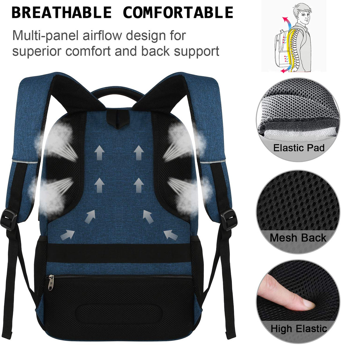 KASIBON Laptop Backpack for Men, Anti-Theft Travel Backpack Business