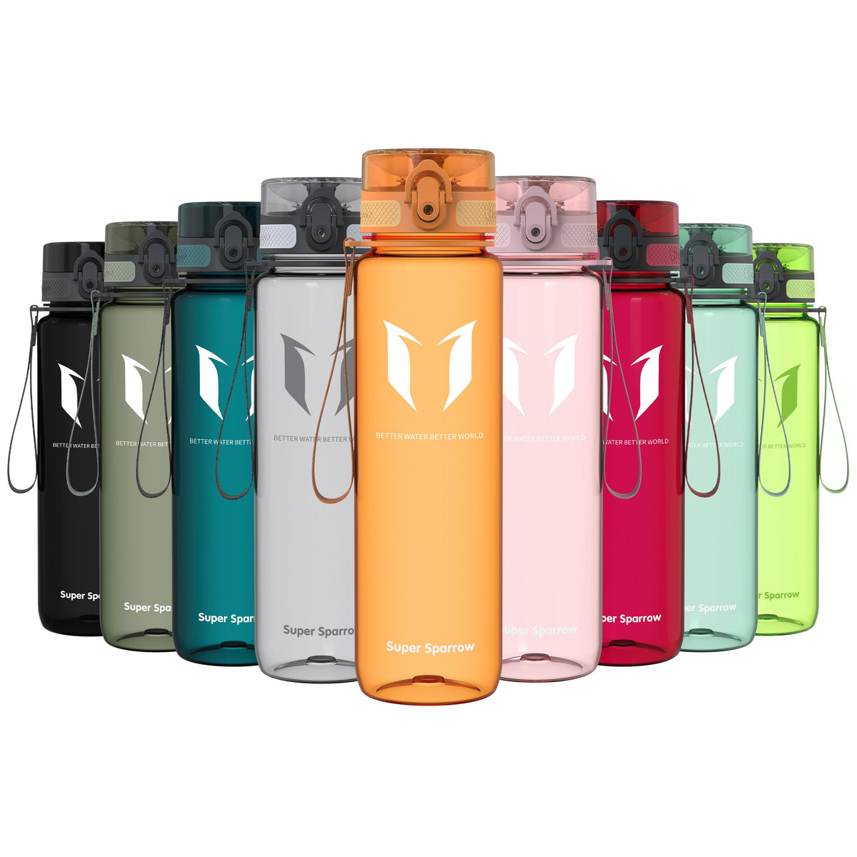 Sparrow Water Bottle 500ml/750ml/1L BPA-Free Tritan Drinks Bottle One-Click
