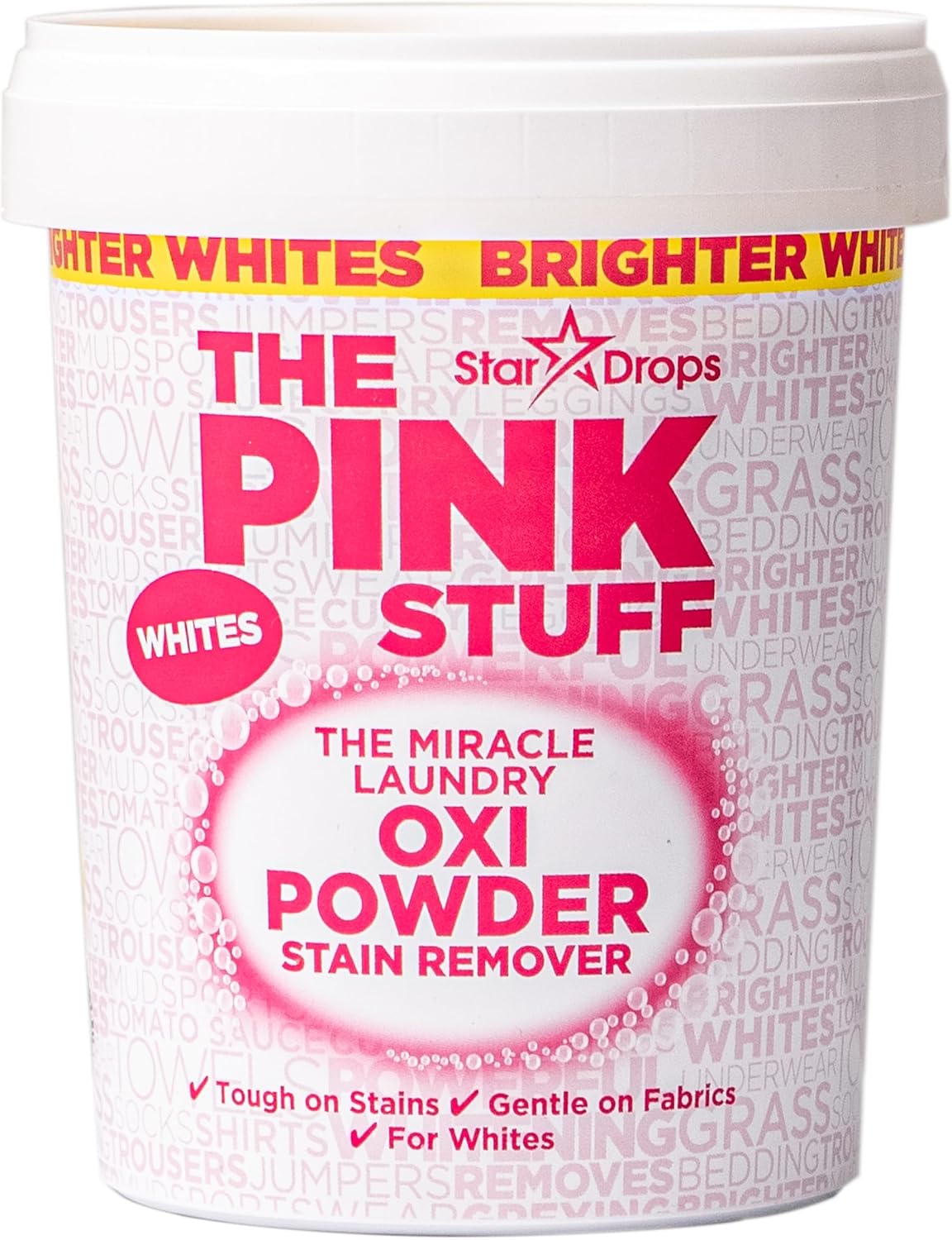 The Pink Stuff Miracle Laundry Oxi Powder Stain Remover for Whites 1kg