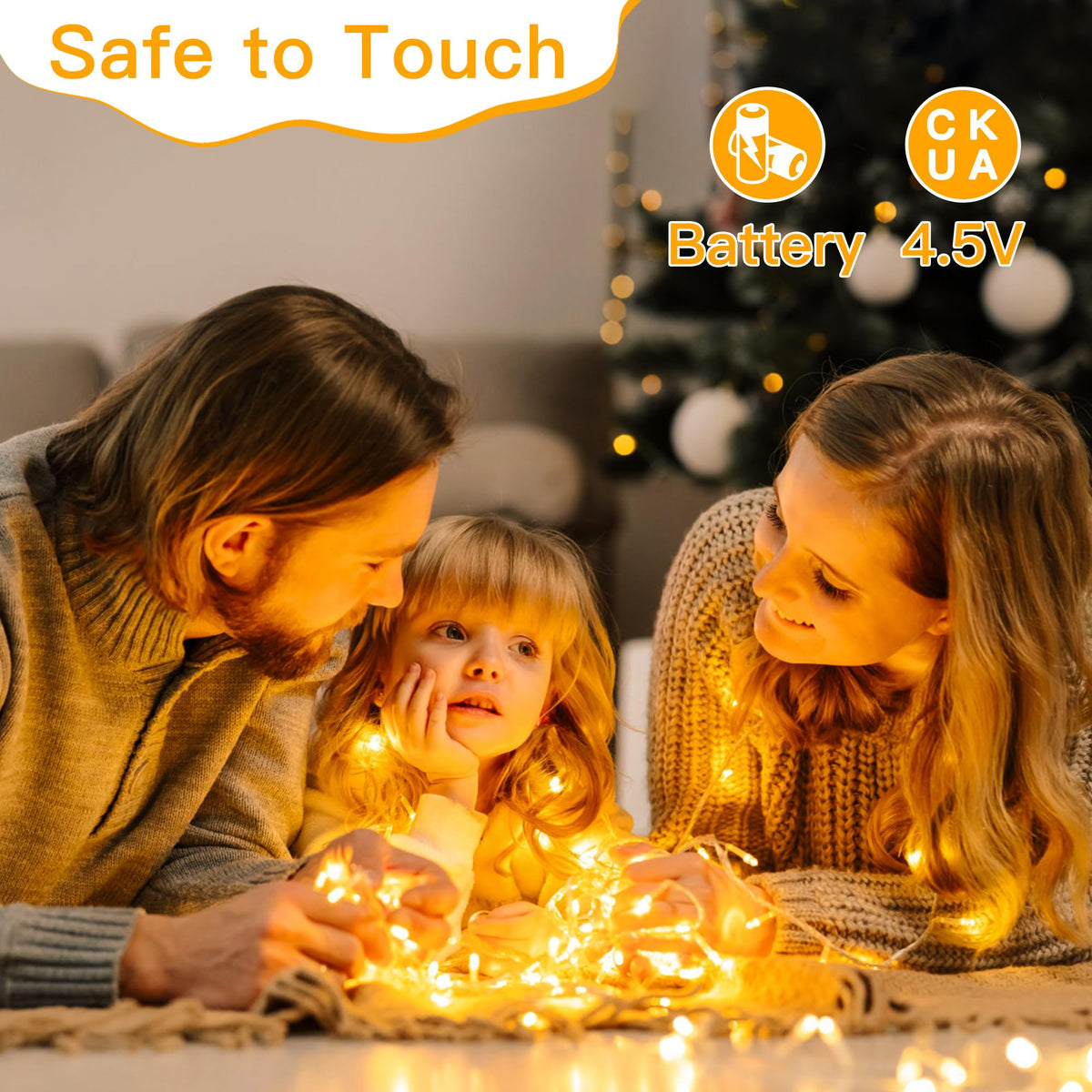 Ollny Fairy Lights Battery Operated, 10m 100 LEDs Bright Battery Powered String Lights, Cool White Outside Christmas Lights Waterproof with 8 Modes/Timer for Indoor Outdoor Bedroom Garden Decorations