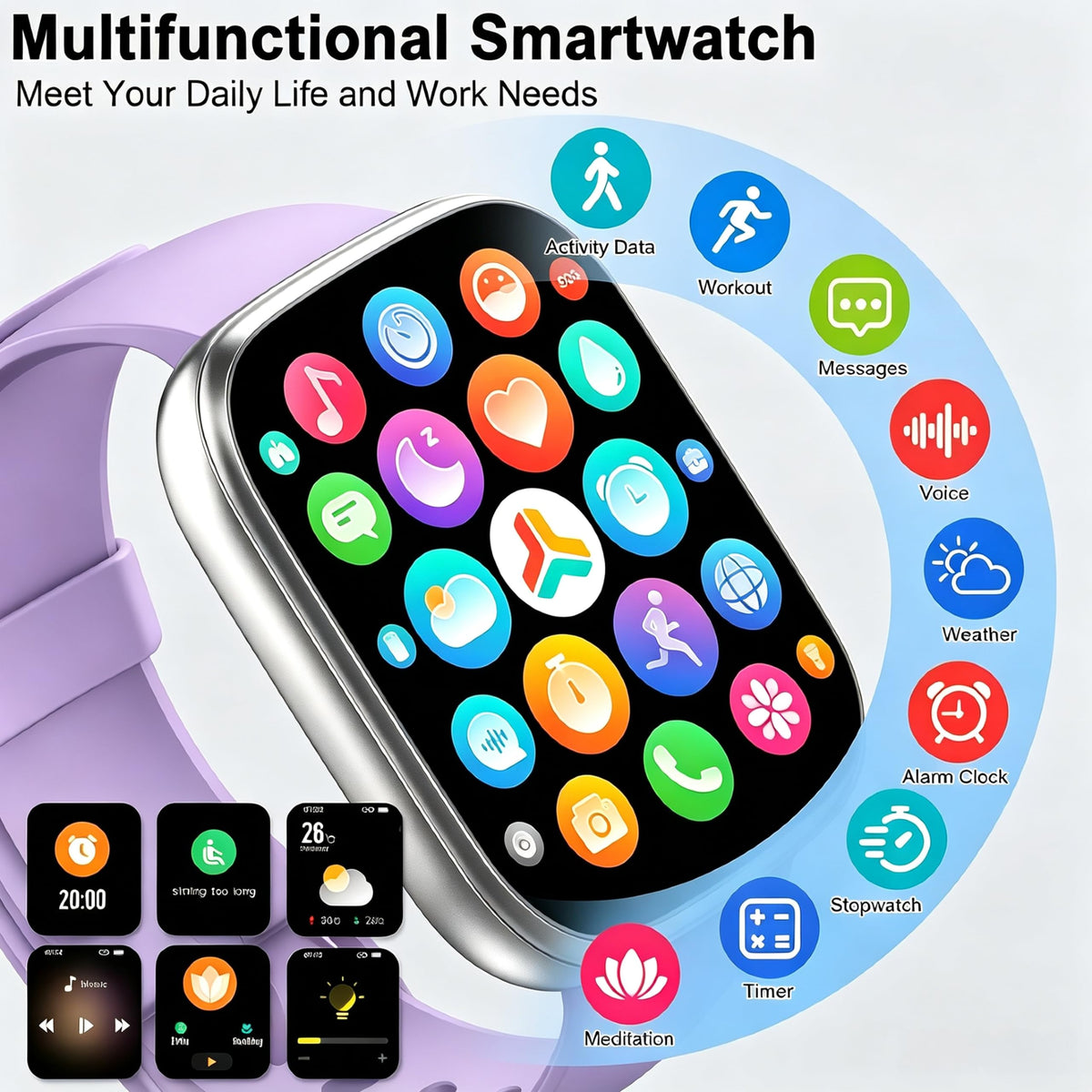 Cillso Smart Watch, Alexa Built-in, 1.83" Bluetooth Calling Fitness Watch