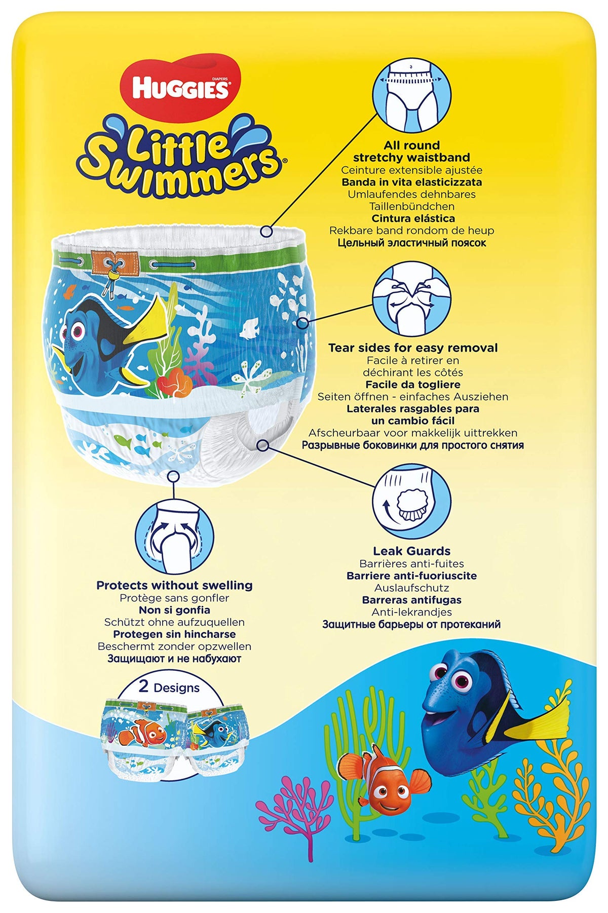 Huggies Little Swimmers, Swim Nappies, Size 5-6 - 33 Pants - Maximum Protection Swimming Nappies with Leak Guards - All-Round Stretchy Waistband