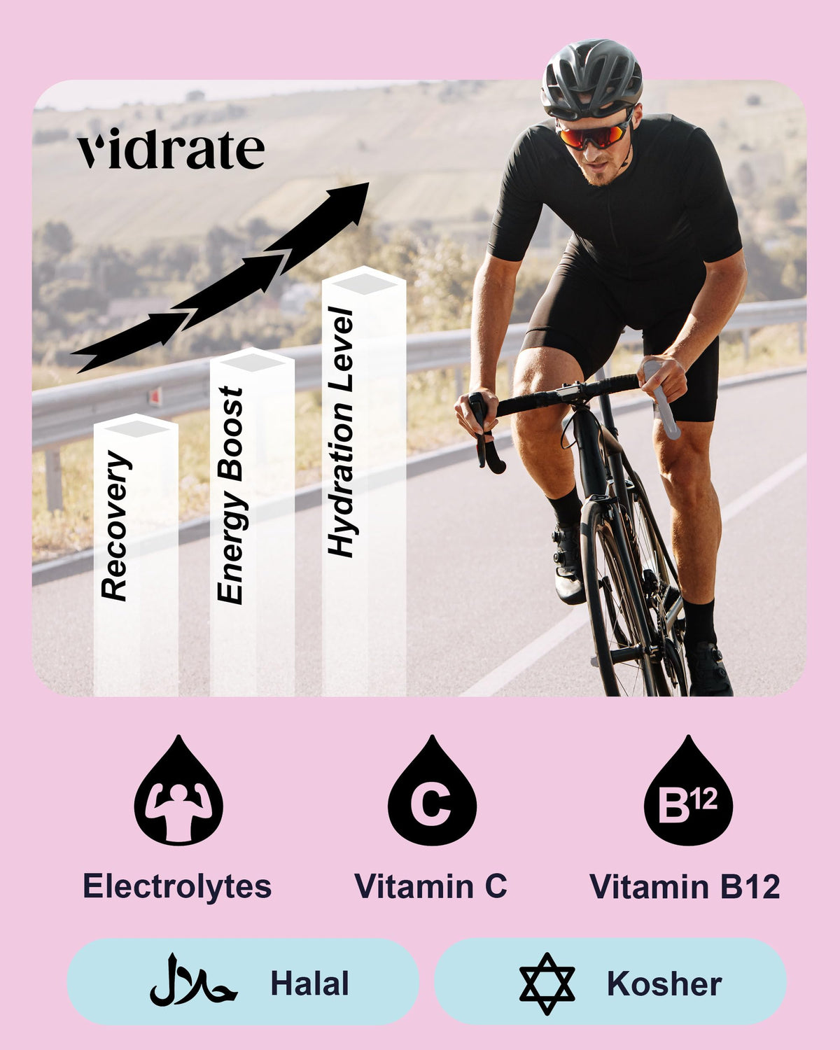 Vidrate Electrolytes Powder, Mixed Berry Variety Pack, 30 Sachets