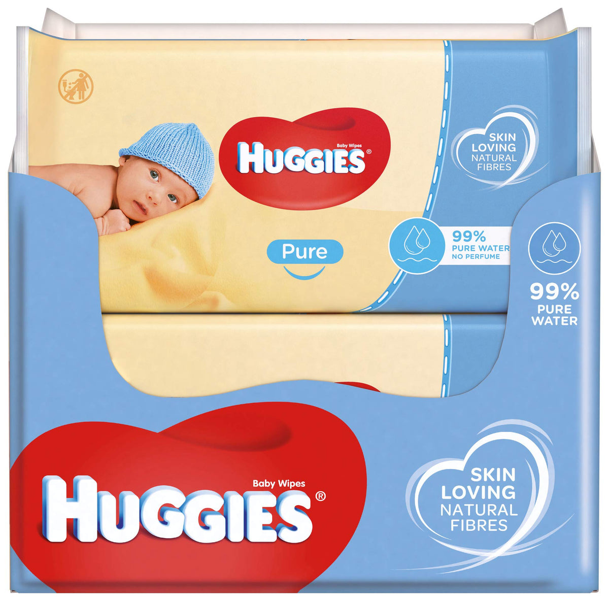 Huggies Pure Plastic Free Baby Wipes - Pack of 12 (576 Wipes) – 99% Water Wet Wipes, Fragrance Free, Hypoallergenic, Better Cleaning, Soft and Gentle on Babies' Delicate Skin