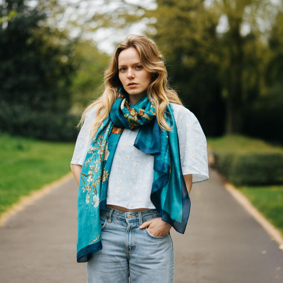 Trillion London® Silk Shawl Birthday Gifts for Women - Designer Silk Scarf