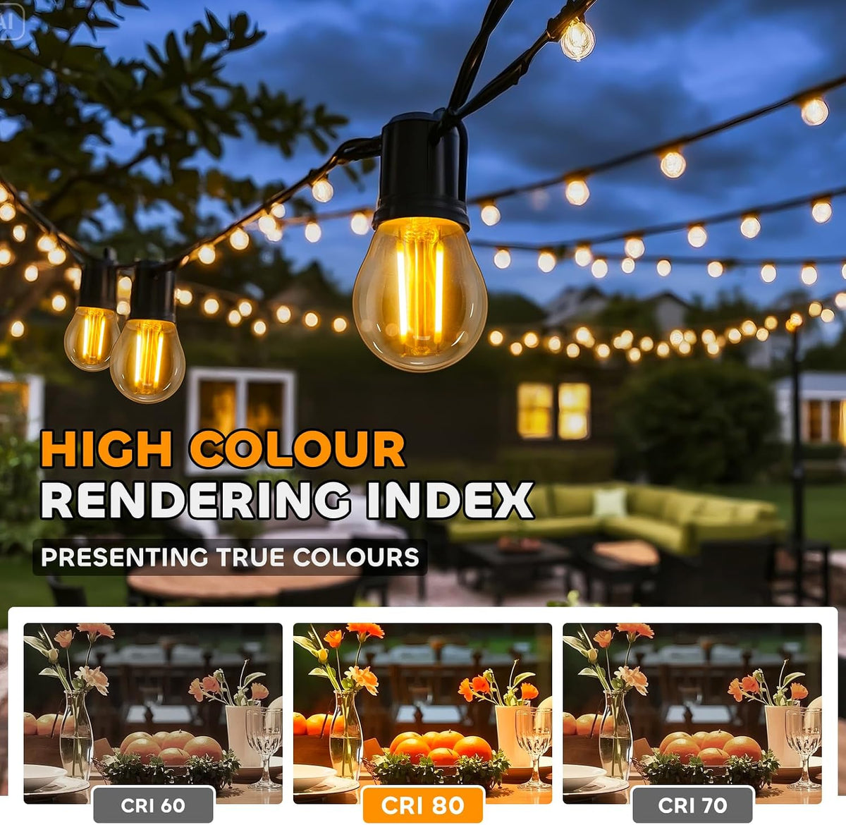 Caldarax Vintage Light Bulb E27 Edison Screw Bulb, 2W LED Filament Equivalent 20 Watt, Antique Style Retro Amber Glass 2200K Warm White, 200LM, AC 220V, Non-dimmable, Golf Ball G45 Bulb, 2 Packs