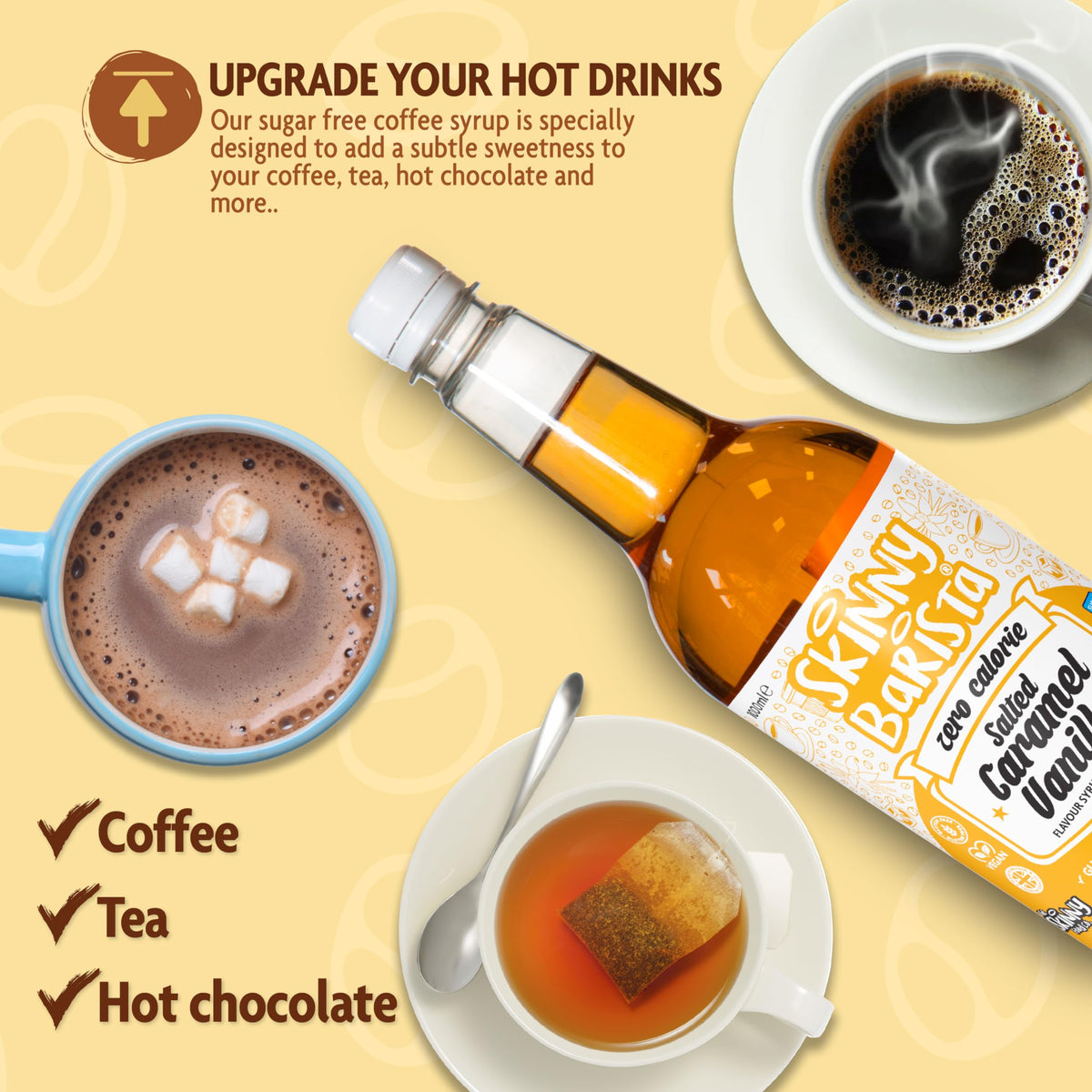 Skinny Food Co Butterscotch Syrup Zero Calorie 1L - Sugar Free Coffee Syrup