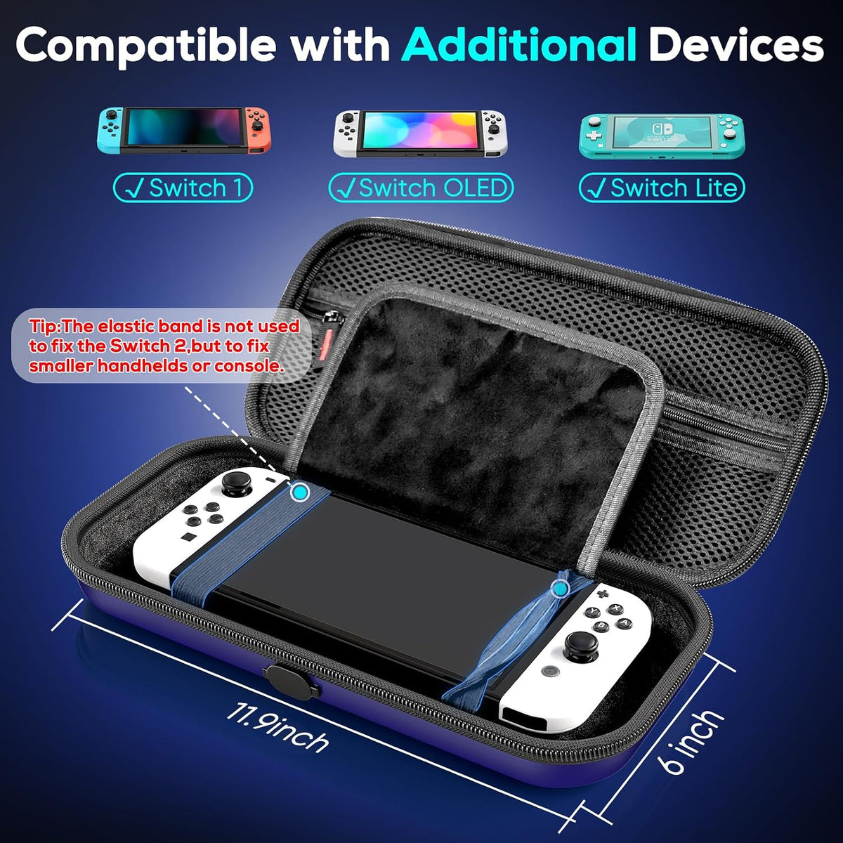 Case for Nintendo Switch 2, Travel Case with Charging Hole and 10 Game Card