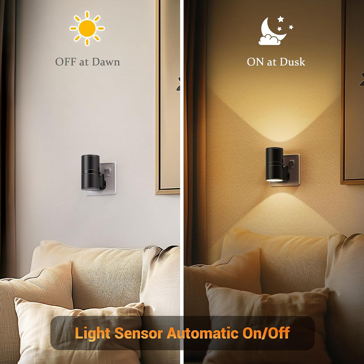 JandCase Night Light, Night Light Plug in Wall with Dusk to Dawn Sensor