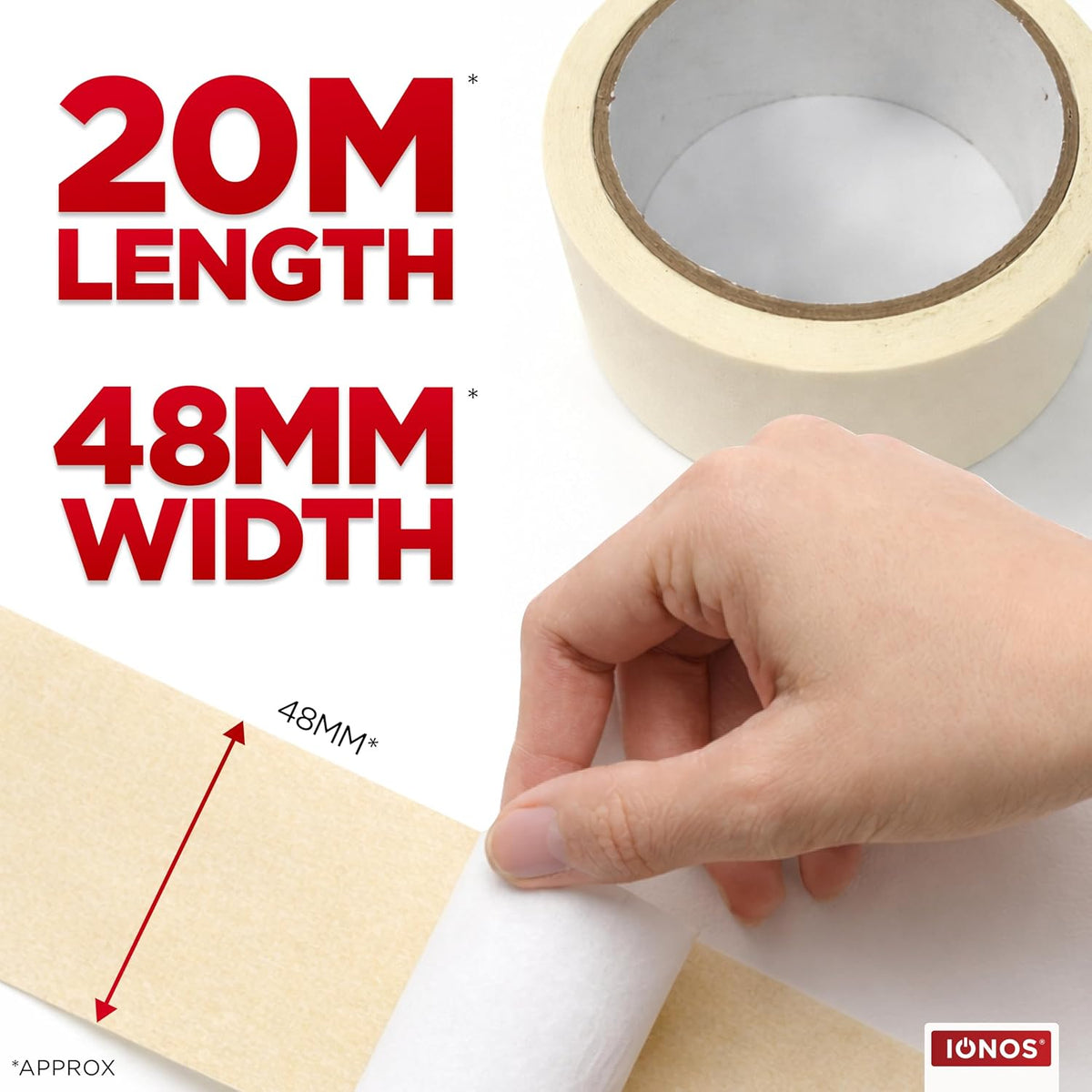 Status IONOS Masking Tape, Multi Surface, Pack of 1, 48mm x 20m