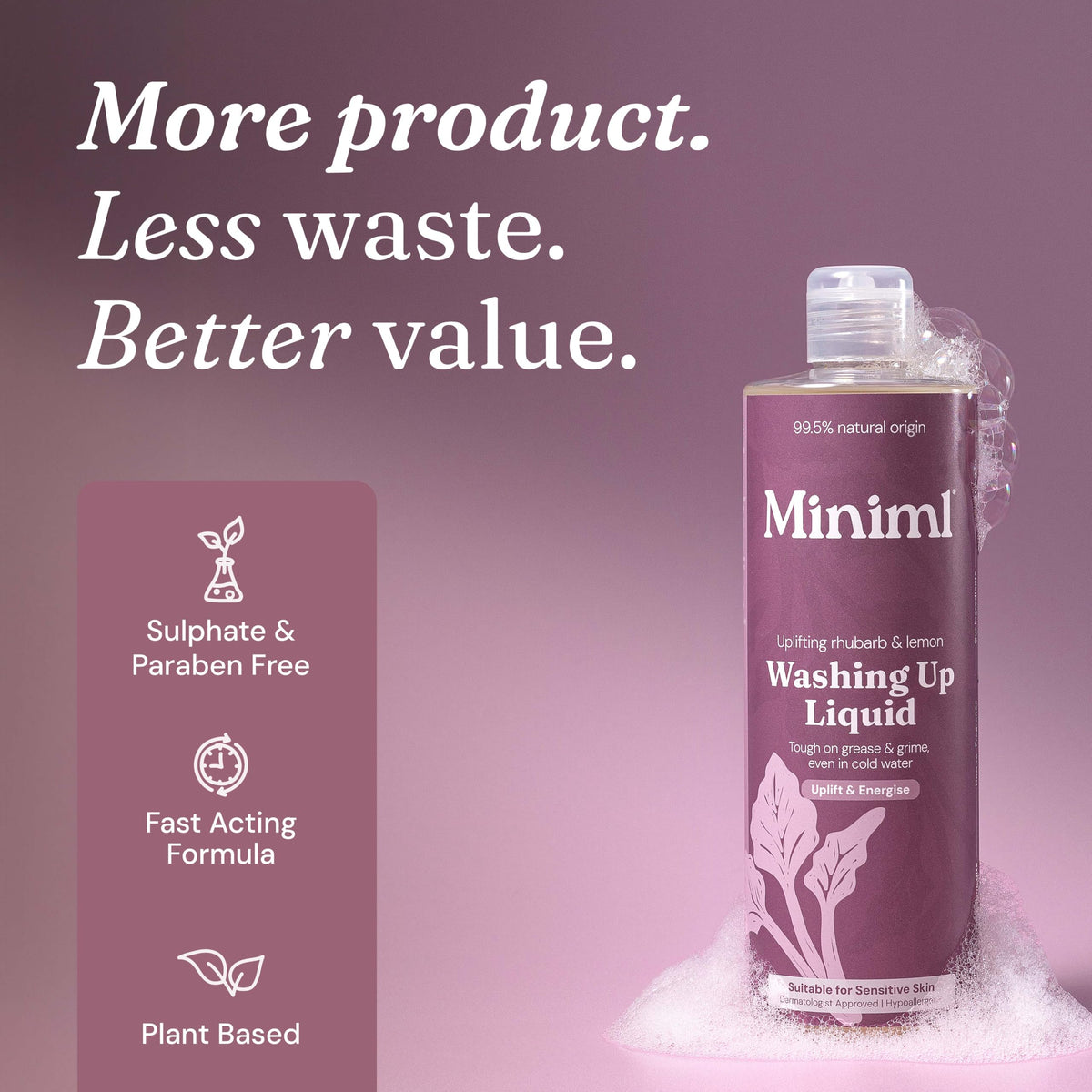 Miniml Eco Washing Up Liquid 5L Refill – Wild Rhubarb & Lemon
