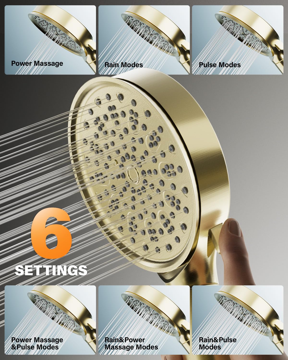 Cobbe Hard Water Filter Shower Head with 1.5m Hose and Holder