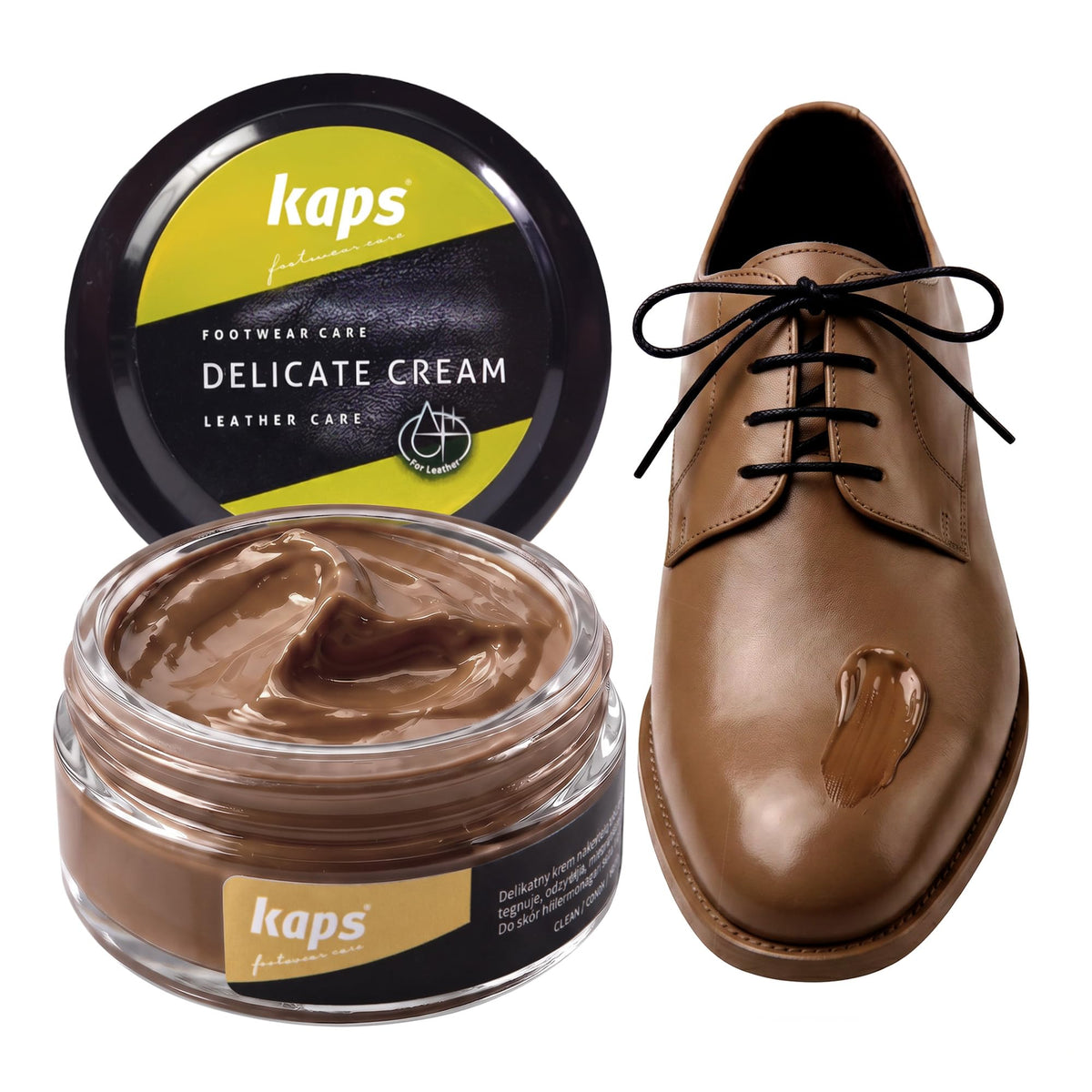 Leather Shoe Cream Polish & Conditioner, Kaps 50ml