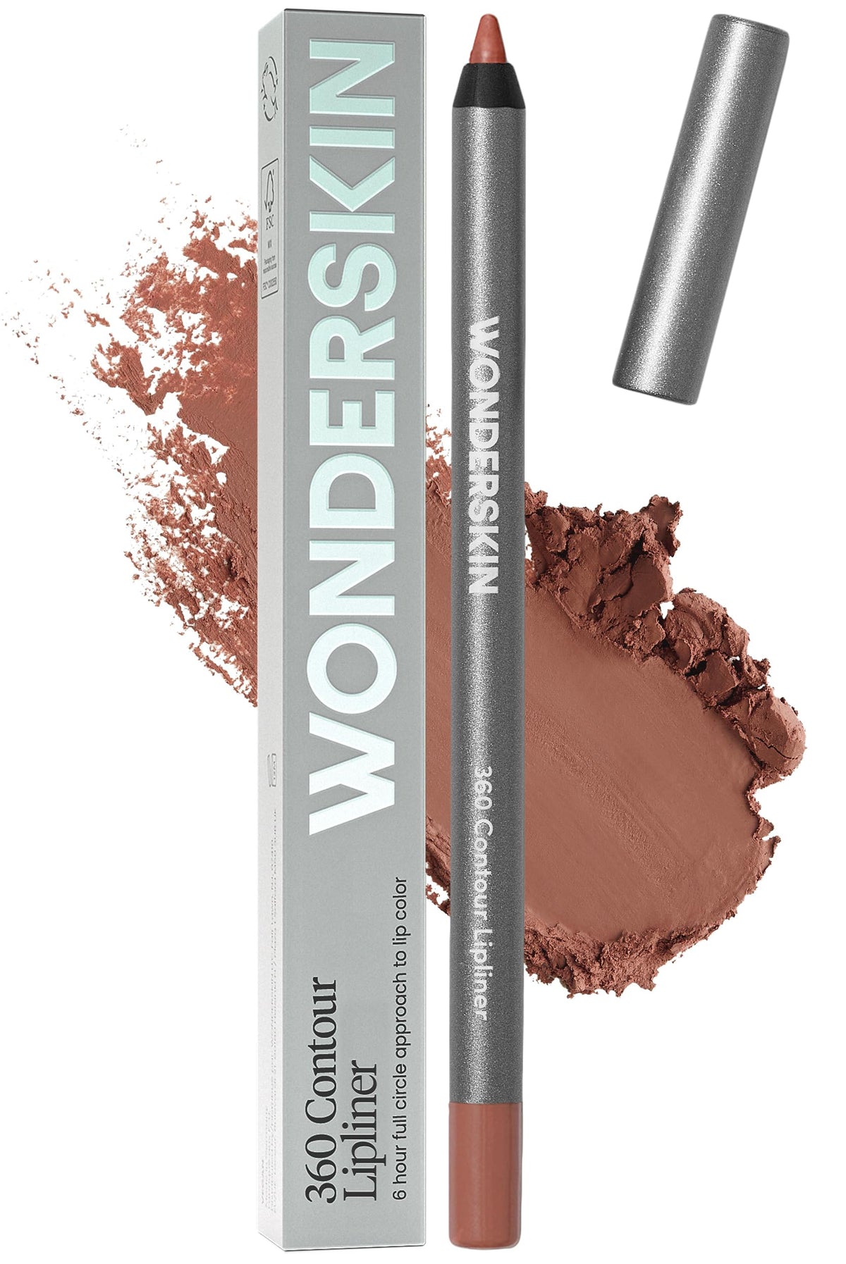Wonderskin Lip Liner Pencil - 360 Contour Lipliner, Long Lasting, Sharpenable, Waterproof and Transfer-Proof Nude Lip Liner Pencil (Blush)