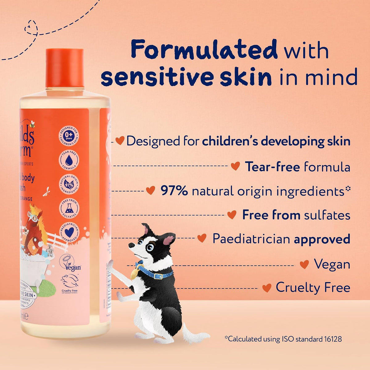 Childs Farm Kids Hair & Body Wash, Sweet Orange | Tear-free, Gently Cleanses | Suitable for Dry, Sensitive Skin, 500ml