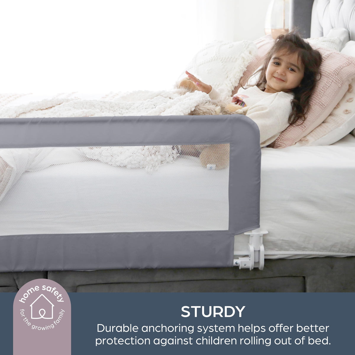 Dreambaby Phoenix Toddler Bed Guard - Foldable & Travel Safety Rail - Suitable for Single, Double and King Size Mattress - Measures 110cm Wide x 45.5cm Tall