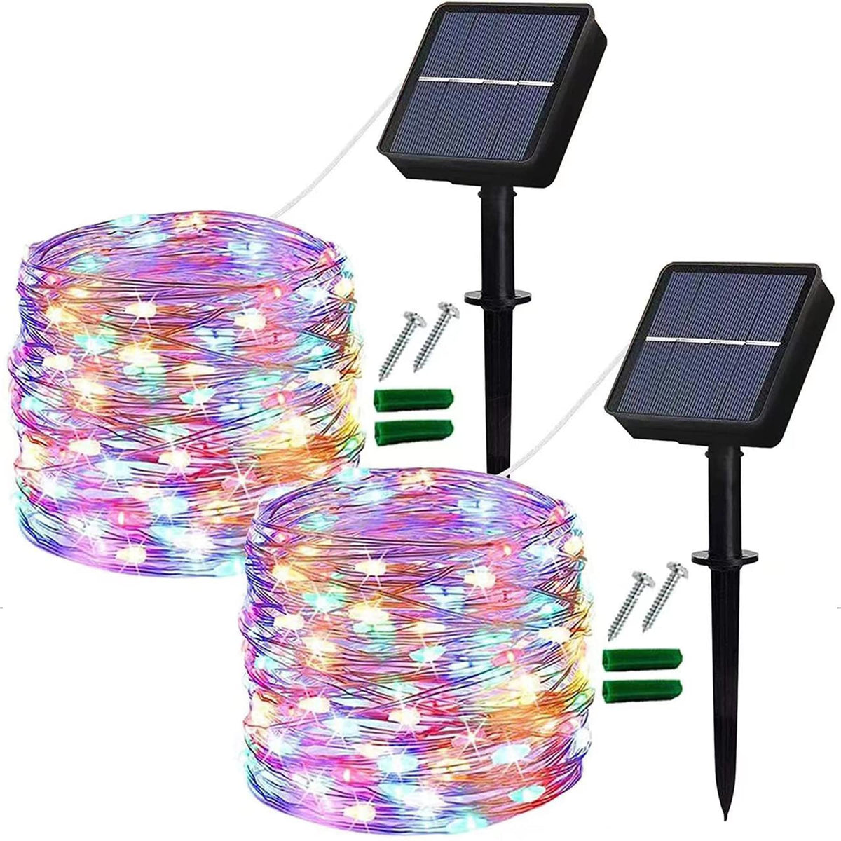 Lezonic 2Pack Solar String Lights Waterproof,12M/40Ft 120LED Garden Lights