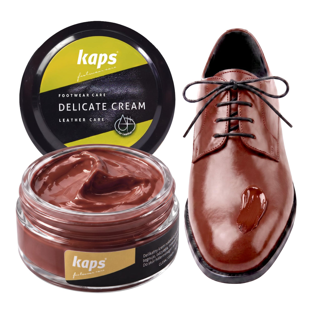 Leather Shoe Cream Polish & Conditioner, Kaps 50ml
