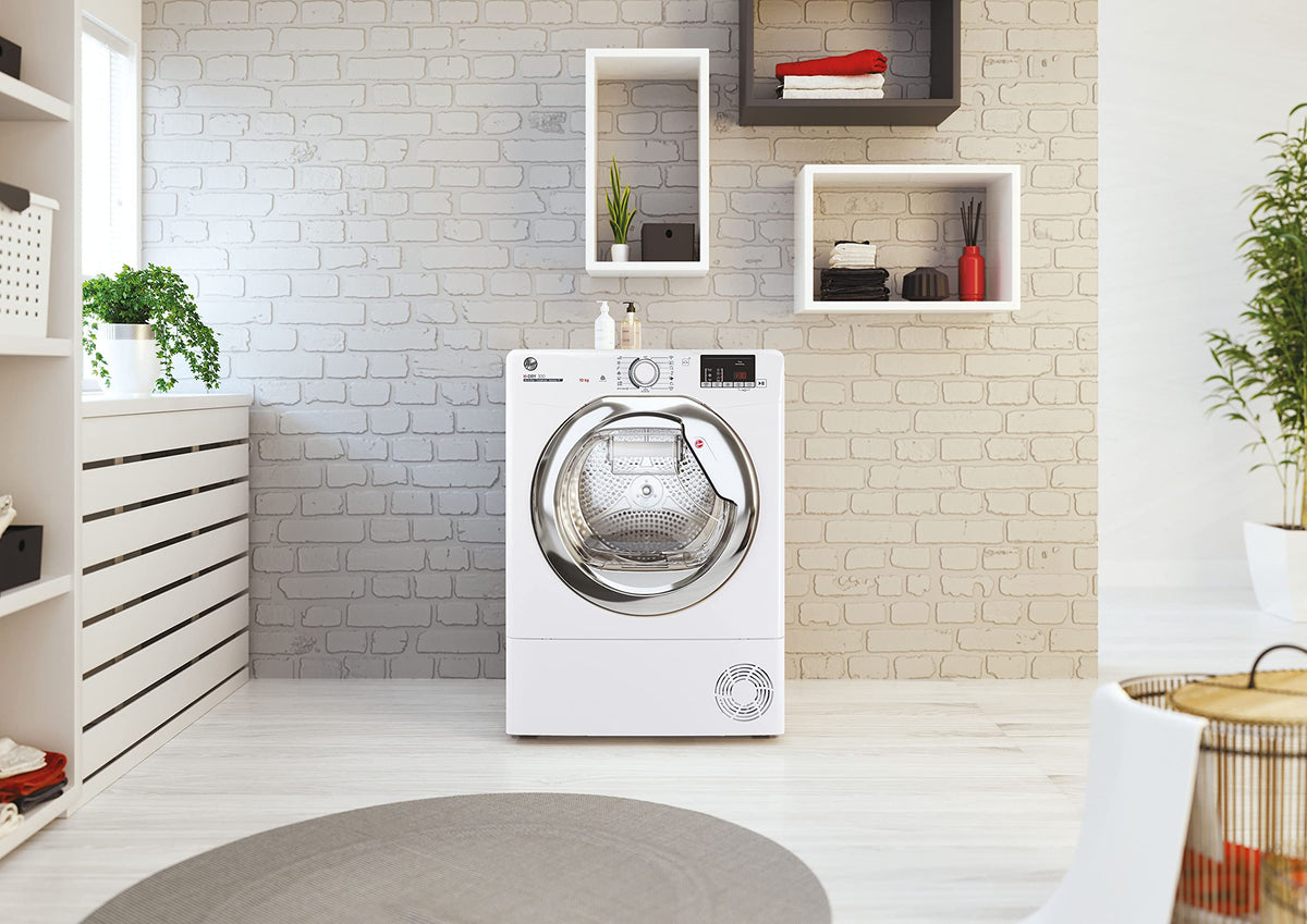 Hoover HLEC8LGB-80 Freestanding Condenser Tumble Dryer, Sensor Dry, 8 kg Load, Black