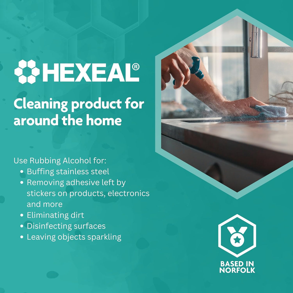 Hexeal 70% Rubbing Alcohol 500ml Spray – Cleaner, Sanitiser