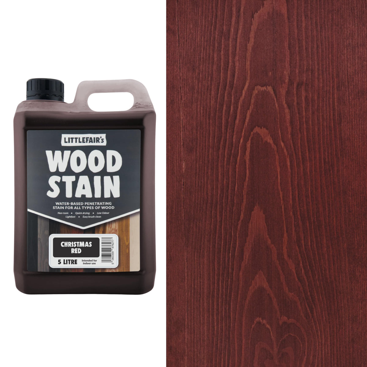 Littlefair's Wood Stain Water-Based - (Very Red Mahogany) – Non-Toxic, Eco-Friendly & Quick Drying - Easy-to-Apply, Concentrated Formula for All Wood Types – 15ml Tester Pot