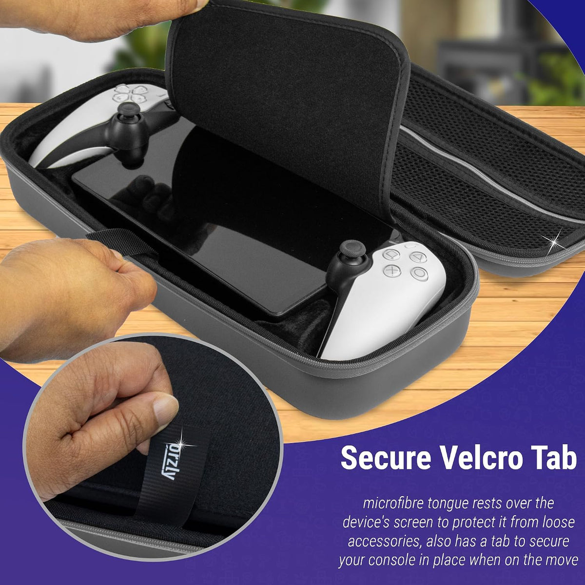 Carry Case designed for Playstation Portal remote player for PS5 Console holds accessories and offers Travel and Storage Protection for headset charger headset & more - Black/White - Gift box edition