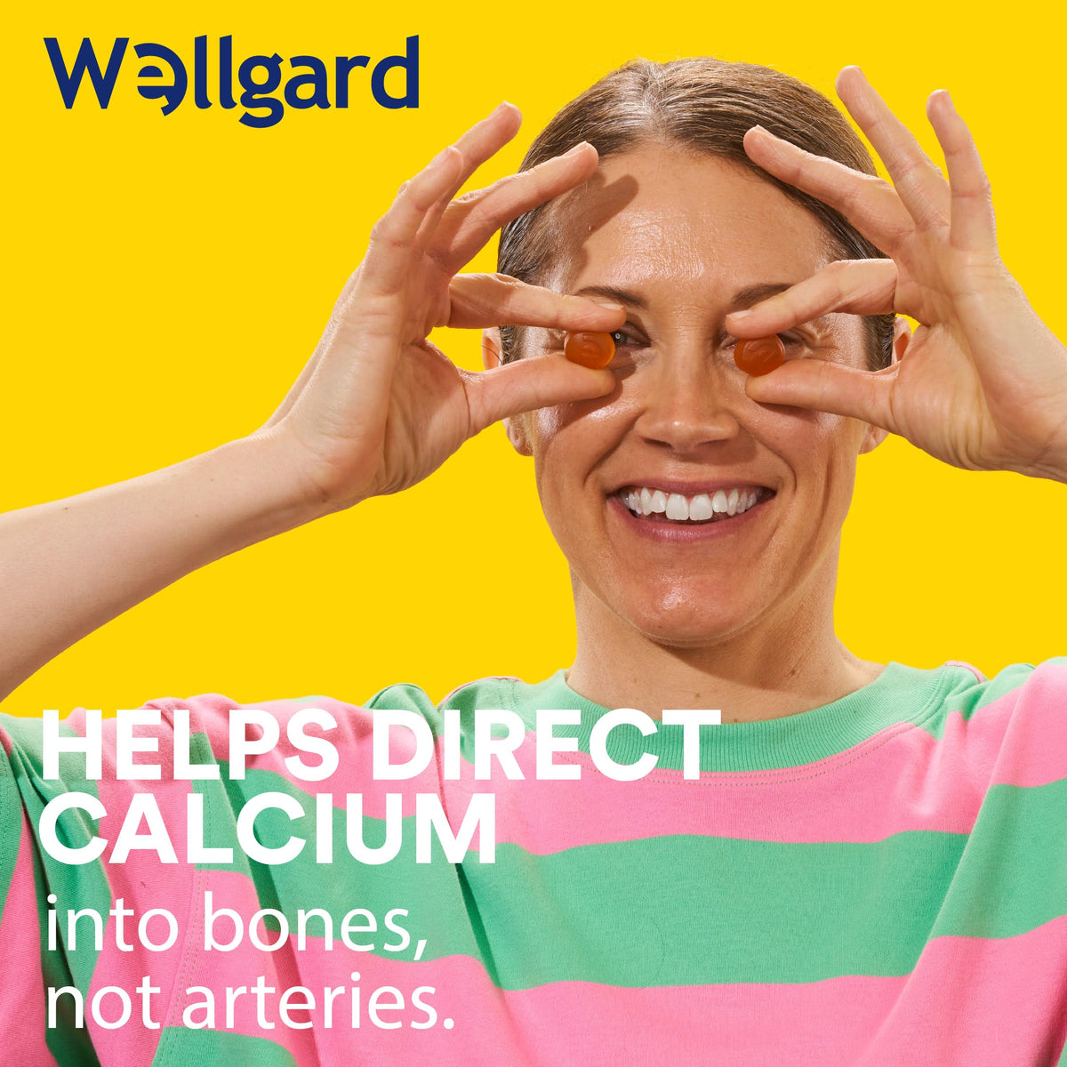 Wellgard Kids Calcium & D3 Gummies - 2 Month Supply - Vegan Chewable Calcium and Vitamin D3 Gummies, Mixed Berry Flavour