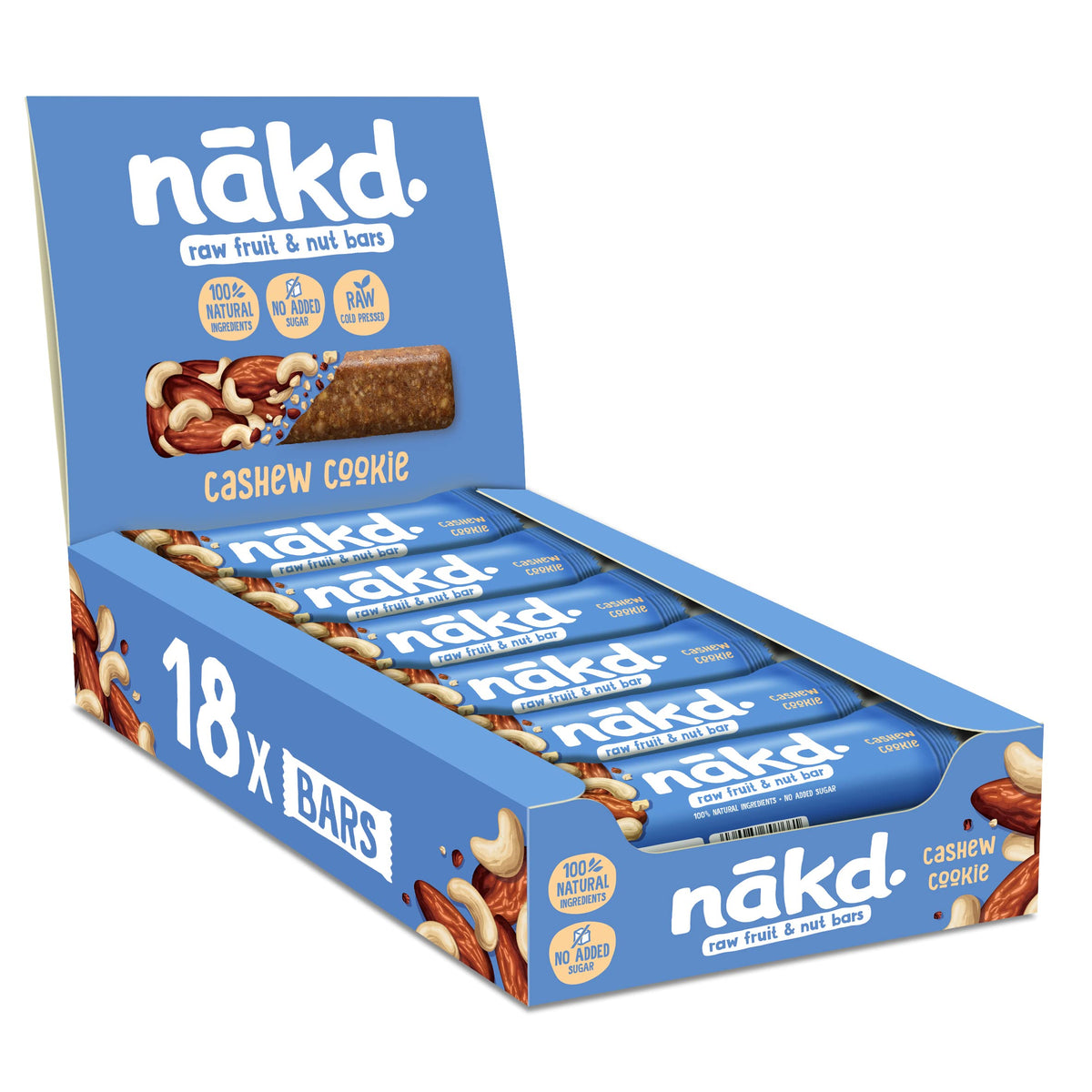 Nakd Bakewell Tart Natural Fruit & Nut Bars - Vegan - Gluten Free - Healthy Snack, 35 g (Pack of 18)