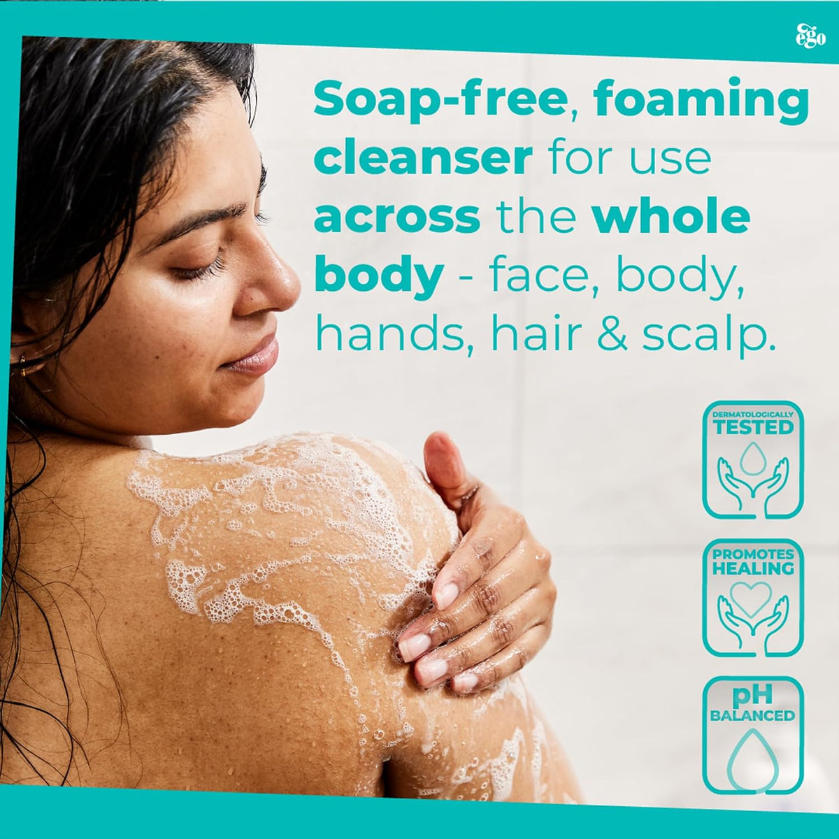 QV Gentle Wash (500g) for Dry, Sensitive Skin, pH Balanced, Unscented, Soap Free, Moisturising Soap alternative that lathers for Dry Skin Eczema, Psoriasis, Dermatitis for whole body